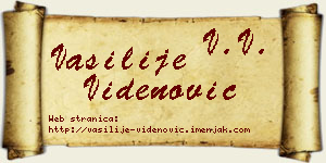 Vasilije Videnović vizit kartica